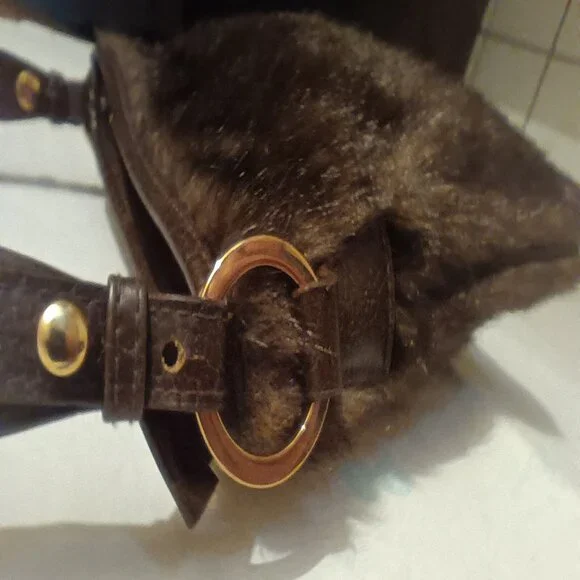 Tiannl Small Brown Fur Purse - Picture 11 of 12